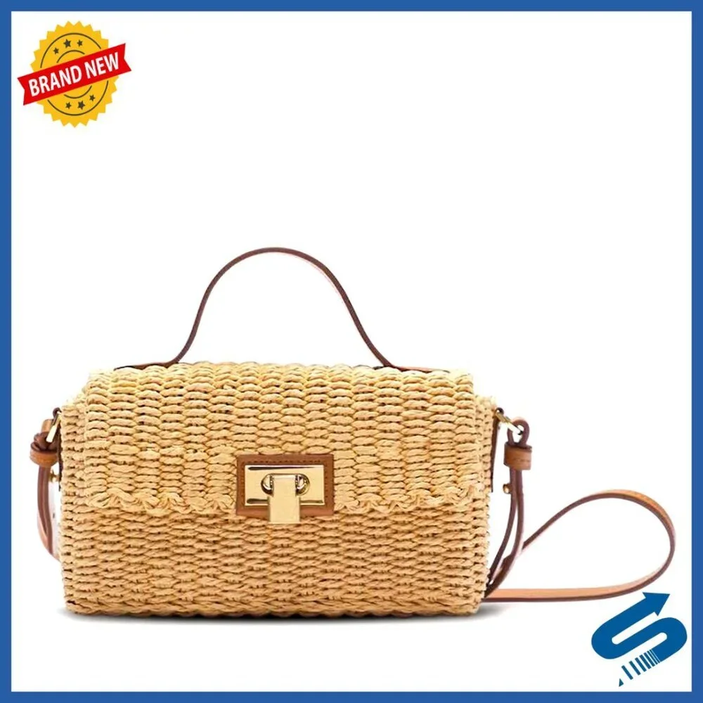 Hand-Woven Straw Tote Crossbody Bag Boho Chic Beach Travel Essential
